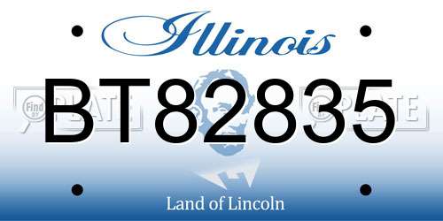 BT82835 Illinois License Plate