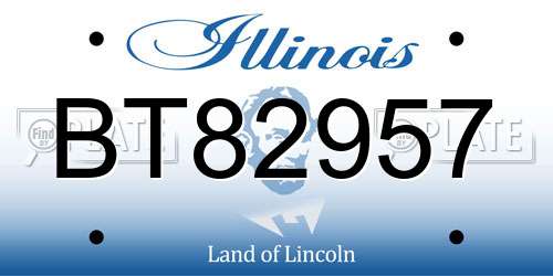 BT82957 Illinois License Plate