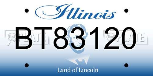 BT83120 Illinois License Plate