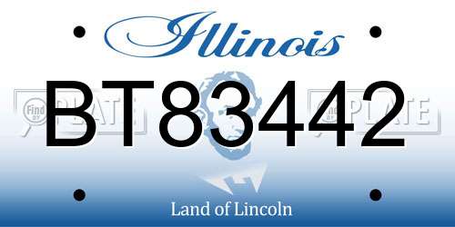 BT83442 Illinois License Plate