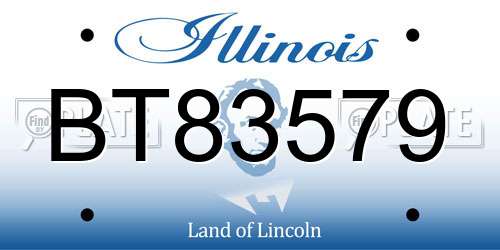 BT83579 Illinois License Plate