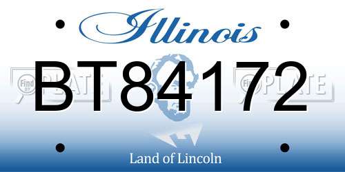 BT84172 Illinois License Plate