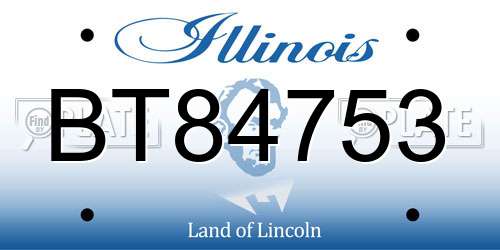 BT84753 Illinois License Plate