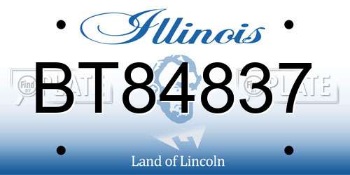 BT84837 Illinois License Plate