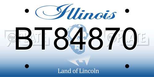 BT84870 Illinois License Plate