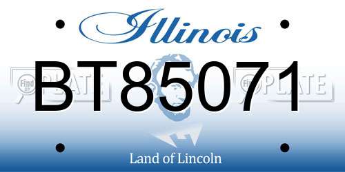 BT85071 Illinois License Plate
