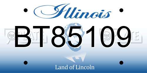 BT85109 Illinois License Plate