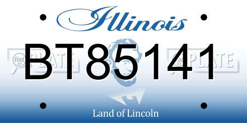 BT85141 Illinois License Plate