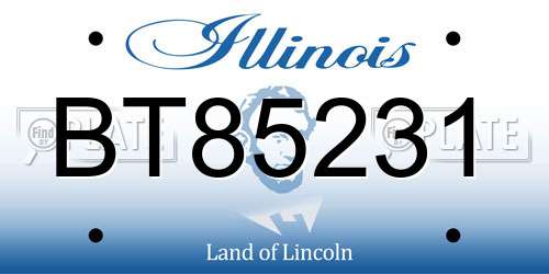 BT85231 Illinois License Plate