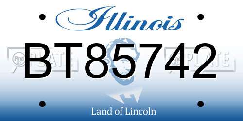 BT85742 Illinois License Plate