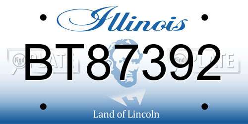 BT87392 Illinois License Plate