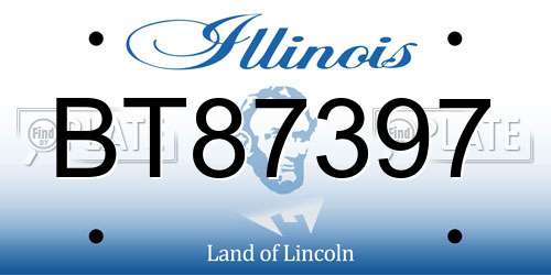 BT87397 Illinois License Plate
