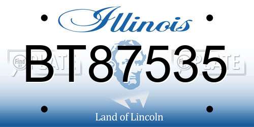 BT87535 Illinois License Plate
