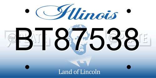 BT87538 Illinois License Plate