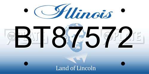 BT87572 Illinois License Plate