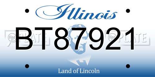 BT87921 Illinois License Plate