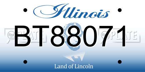 BT88071 Illinois License Plate