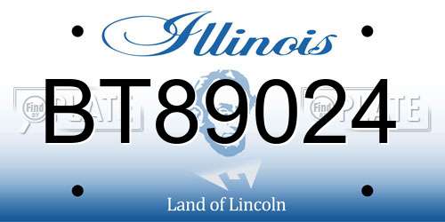 BT89024 Illinois License Plate