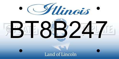 BT8B247 Illinois License Plate