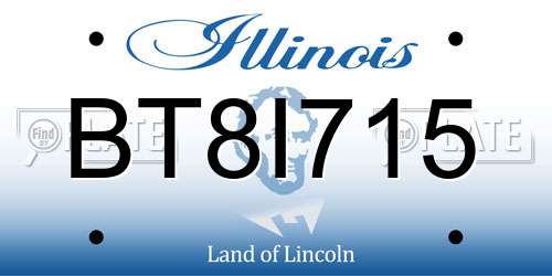 BT8I715 Illinois License Plate