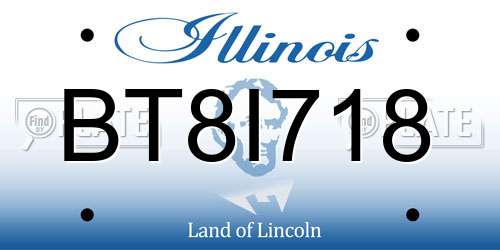 BT8I718 Illinois License Plate