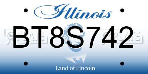 BT8S742 Illinois License Plate