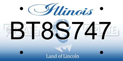 BT8S747 Illinois License Plate
