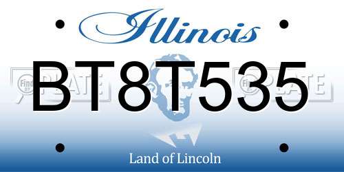 BT8T535 Illinois License Plate