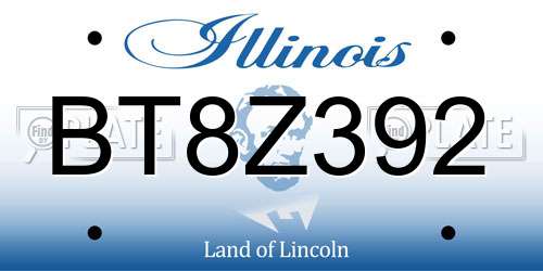 BT8Z392 Illinois License Plate