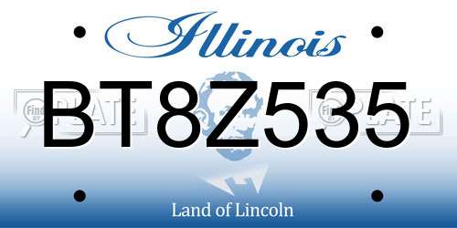 BT8Z535 Illinois License Plate