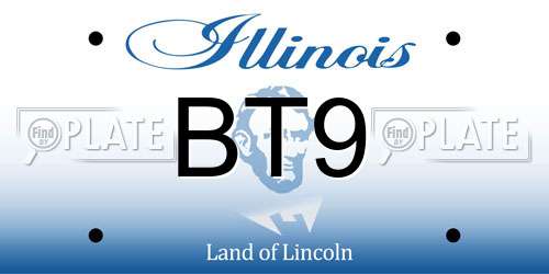 BT9 Illinois License Plate