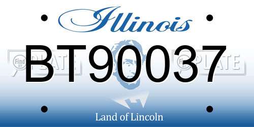 BT90037 Illinois License Plate