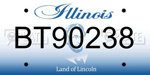 BT90238 Illinois License Plate