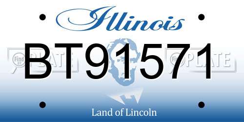 BT91571 Illinois License Plate