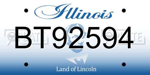 BT92594 Illinois License Plate