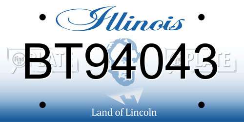 BT94043 Illinois License Plate