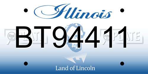 BT94411 Illinois License Plate