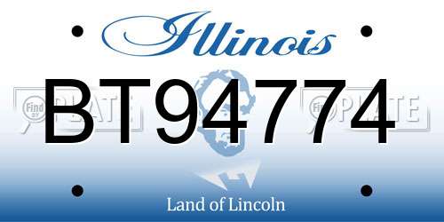BT94774 Illinois License Plate