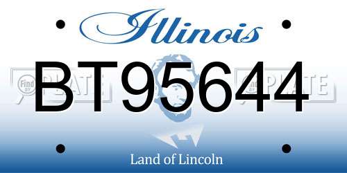 BT95644 Illinois License Plate