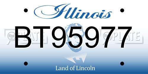 BT95977 Illinois License Plate