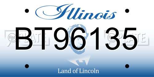 BT96135 Illinois License Plate