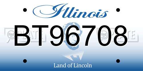 BT96708 Illinois License Plate