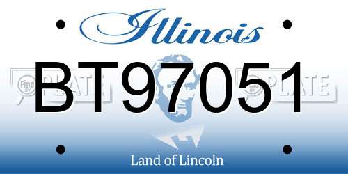 BT97051 Illinois License Plate