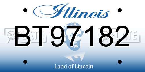 BT97182 Illinois License Plate