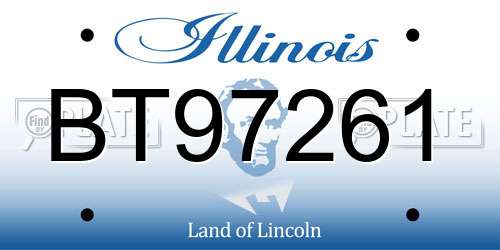 BT97261 Illinois License Plate