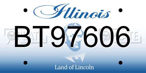BT97606 Illinois License Plate