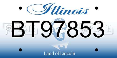 BT97853 Illinois License Plate