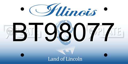 BT98077 Illinois License Plate