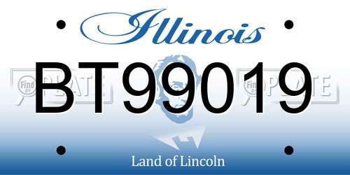 BT99019 Illinois License Plate