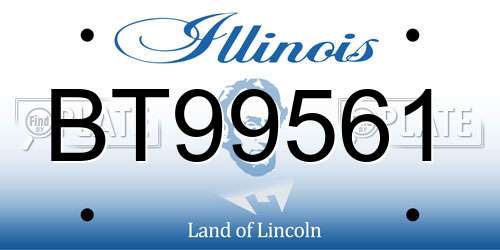 BT99561 Illinois License Plate